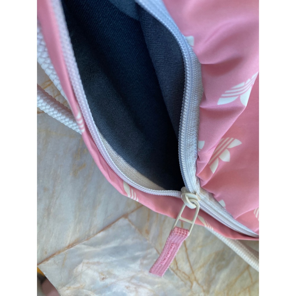 Adidas Originals Pink Trefoil Monogram Drawstring Cinch Backpack Bag B172 043516 - Picture 6 of 11